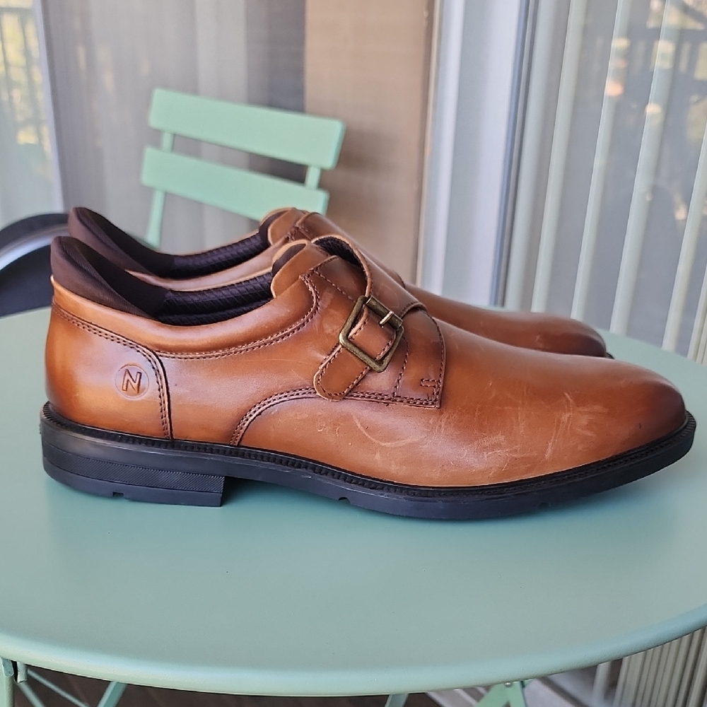 Nunn Bush Tan Leather Monk Strap Dress Shoes Mens Size 11